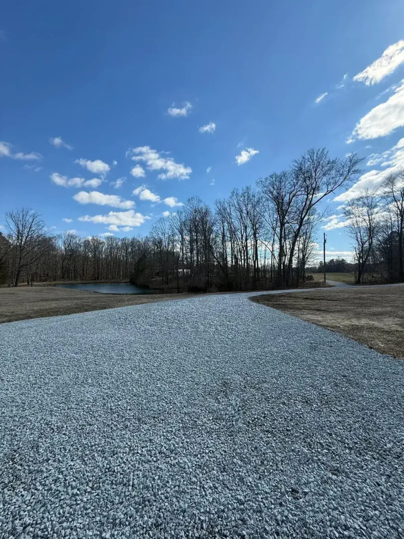 New gravel driveway installed by Jenkins All Terrain near China Grove, NC